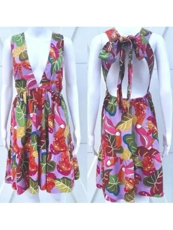 NWOT House of Harlow 1960 Rio Tropical Strappy Back Dress Medium - Picture 5 of 5